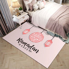 Western garden printed rug Multicolor Polyester rug with non-slip backing Stain-resistant indoor rug for bedroom