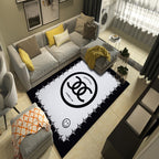 Western garden printed rug Multicolor Polyester rug with non-slip backing Stain-resistant indoor rug for bedroom