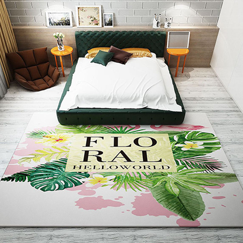 Western garden printed rug Multicolor Polyester rug with non-slip backing Stain-resistant indoor rug for bedroom