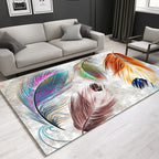 Modern Plant Printed Carpet Multi-Color Polypropylene Area Rug Pet-Friendly Machine-Washable Rug for Room
