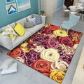 Modern floral patterned rug Multicolored polyester rug for indoor use Pet-friendly, dirt-repellent rug for the children's room