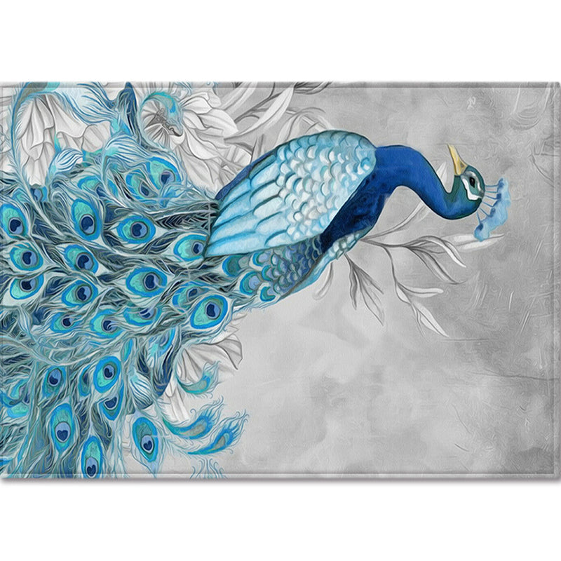 Modern Children's Room Rug Multi-Color Animal Area Rug Polyester Pet-Friendly Non-Slip Washable Rug
