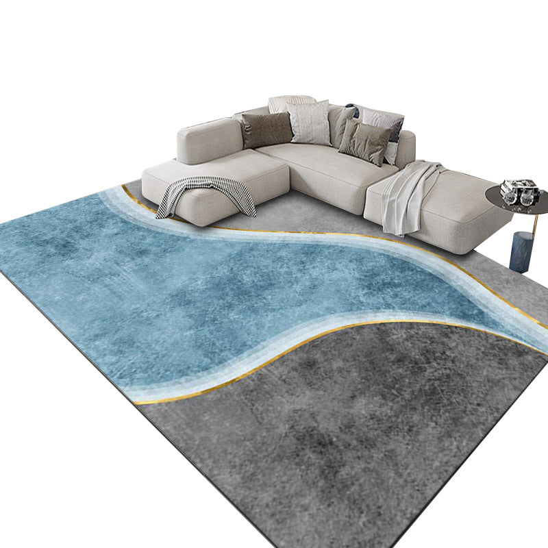 Luxurious geometric print carpet Multicolored synthetic carpet with non-slip backing pet-friendly carpet for the living room