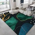 Luxurious geometric print carpet Multicolored synthetic carpet with non-slip backing pet-friendly carpet for the living room