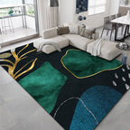 Luxurious geometric print carpet Multicolored synthetic carpet with non-slip backing pet-friendly carpet for the living room