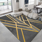 Luxurious geometric print carpet Multicolored synthetic carpet with non-slip backing pet-friendly carpet for the living room