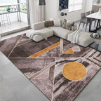 Luxurious geometric print carpet Multicolored synthetic carpet with non-slip backing pet-friendly carpet for the living room