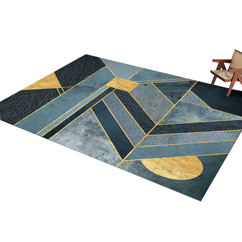 Glam Home Decoration Rug Multicolored Abstract Print Rug Polypropylene Non-Slip Back Easy Care Rug