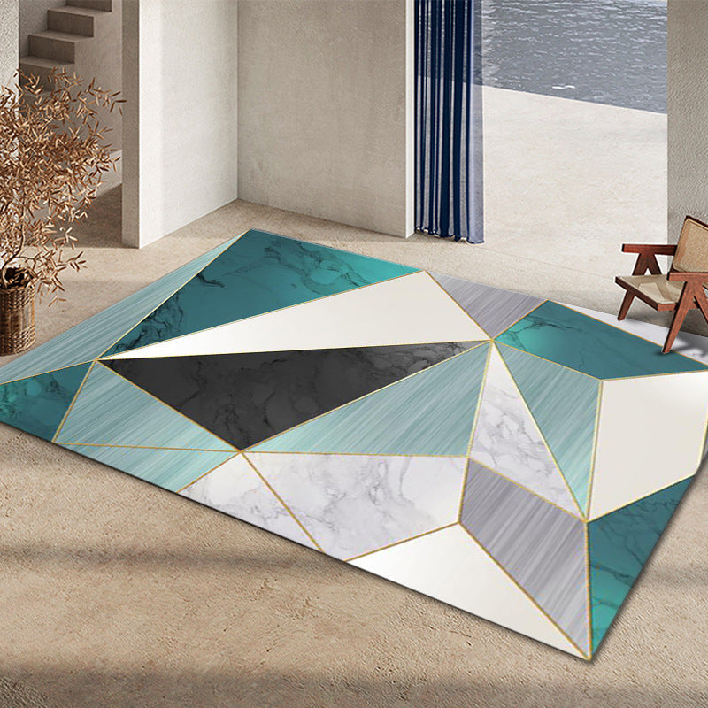 Glam Home Decoration Rug Multicolored Abstract Print Rug Polypropylene Non-Slip Back Easy Care Rug