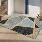 Glam Home Decoration Rug Multicolored Abstract Print Rug Polypropylene Non-Slip Back Easy Care Rug