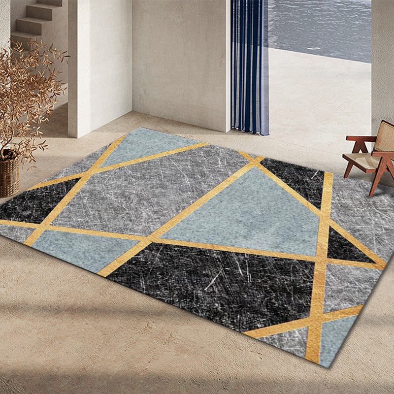 Glam Home Decoration Rug Multicolored Abstract Print Rug Polypropylene Non-Slip Back Easy Care Rug