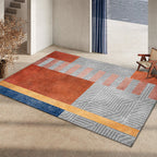 Glam Home Decoration Rug Multicolored Abstract Print Rug Polypropylene Non-Slip Back Easy Care Rug