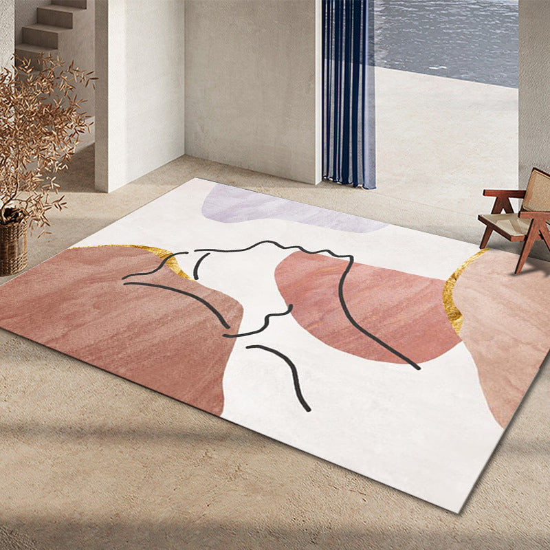 Glam Home Decoration Rug Multicolored Abstract Print Rug Polypropylene Non-Slip Back Easy Care Rug