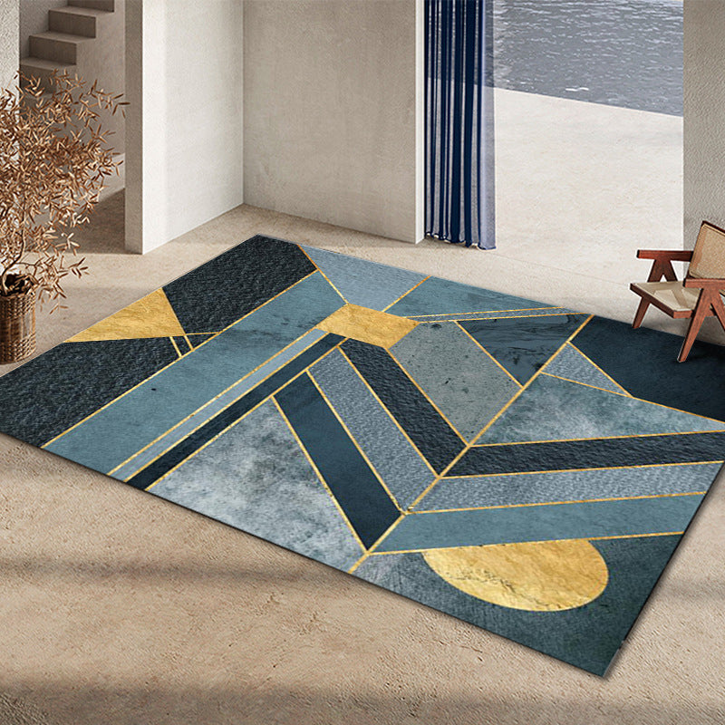 Glam Home Decoration Rug Multicolored Abstract Print Rug Polypropylene Non-Slip Back Easy Care Rug
