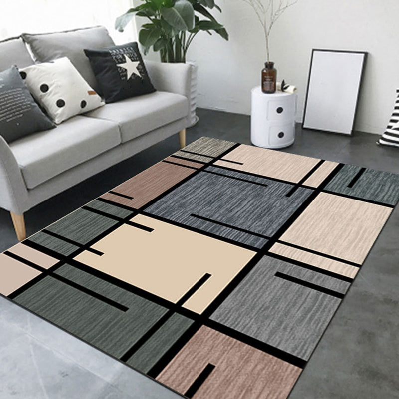 New geometric carpet multicolor polyester carpet pet-friendly stain-resistant indoor carpet for living room