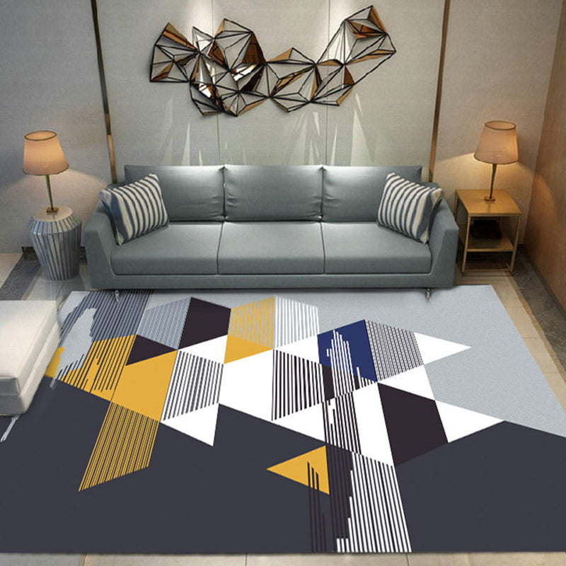 New geometric carpet multicolor polyester carpet pet-friendly stain-resistant indoor carpet for living room