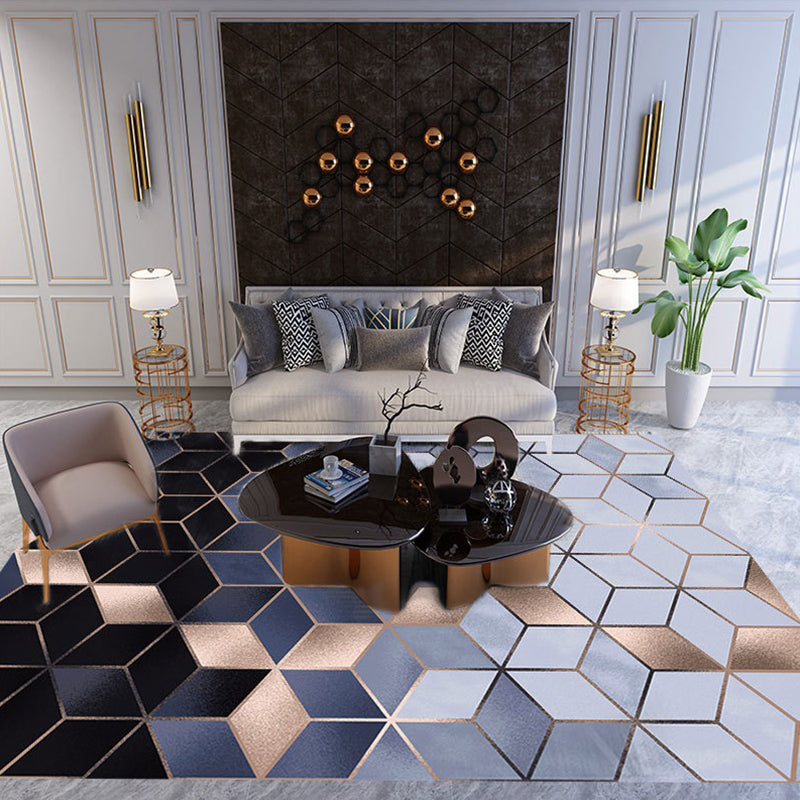 New geometric carpet multicolor polyester carpet pet-friendly stain-resistant indoor carpet for living room