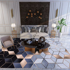 New geometric carpet multicolor polyester carpet pet-friendly stain-resistant indoor carpet for living room