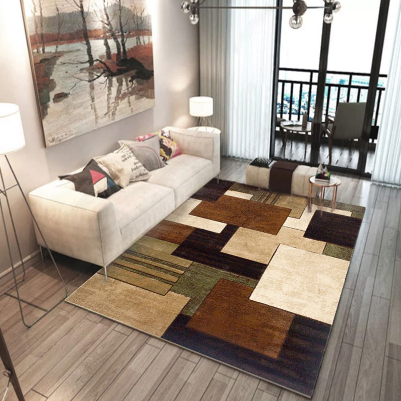 New geometric carpet multicolor polyester carpet pet-friendly stain-resistant indoor carpet for living room