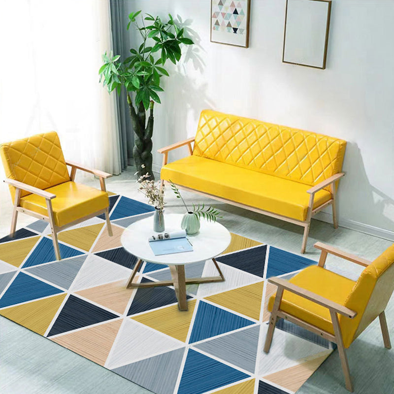 New geometric carpet multicolor polyester carpet pet-friendly stain-resistant indoor carpet for living room