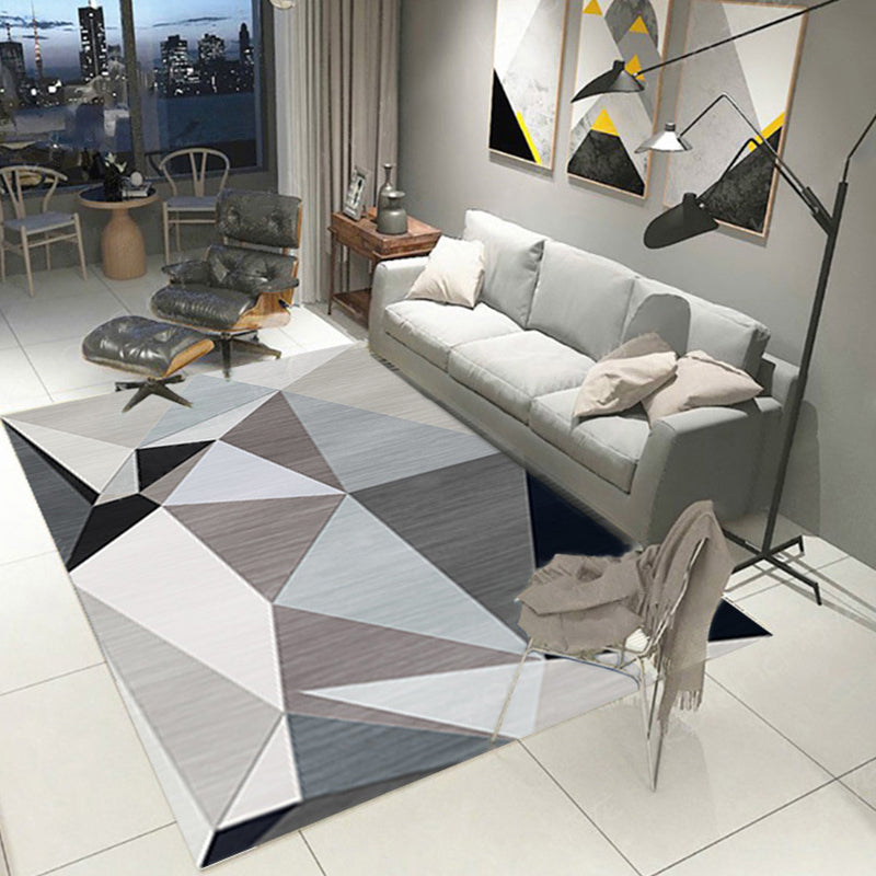 New geometric carpet multicolor polyester carpet pet-friendly stain-resistant indoor carpet for living room