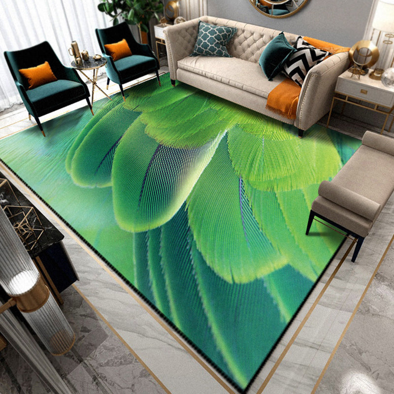 Multicolored Living Room Rug Unique Animal Print Rug Polypropylene Pet Friendly Washable Area Rug