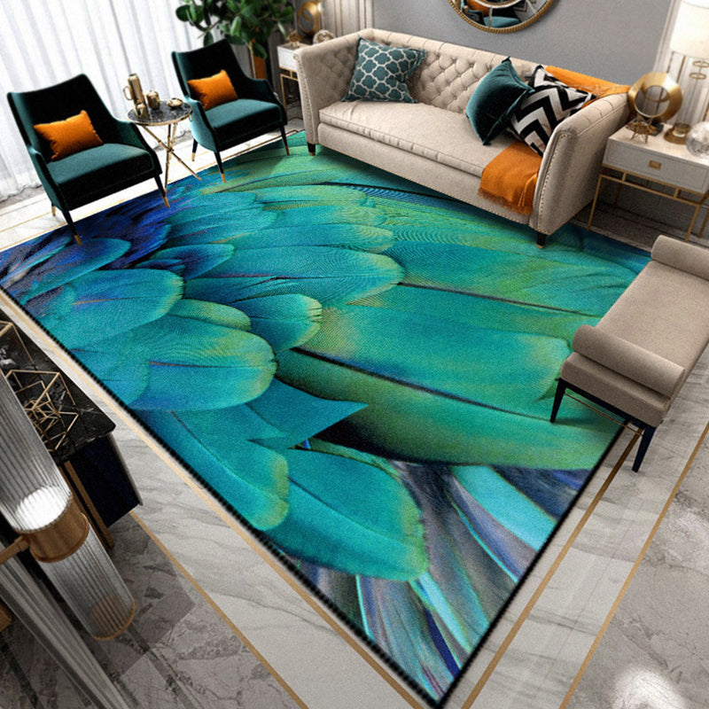Multicolored Living Room Rug Unique Animal Print Rug Polypropylene Pet Friendly Washable Area Rug