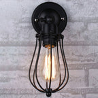 Vintage Grapefruit Cage Wall Lamp Single Lamp Iron Wall Mounted Lamp in Black
