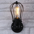Vintage Grapefruit Cage Wall Lamp Single Lamp Iron Wall Mounted Lamp in Black