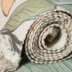 Classic Multicolored Drop Carpet Polyester Plant Printed Carpet Non-Slip Back Machine Washable Carpet for Bedroom
