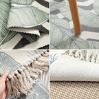 Classic Multicolored Drop Carpet Polyester Plant Printed Carpet Non-Slip Back Machine Washable Carpet for Bedroom
