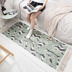 Classic Multicolored Drop Carpet Polyester Plant Printed Carpet Non-Slip Back Machine Washable Carpet for Bedroom