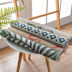 Southwestern Bedroom Rug Multicolor Geometric Print Rug Polypropylene Machine Washable Rug with Fringes