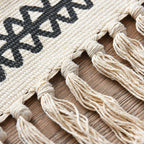 Southwestern Bedroom Rug Multicolor Geometric Print Rug Polypropylene Machine Washable Rug with Fringes