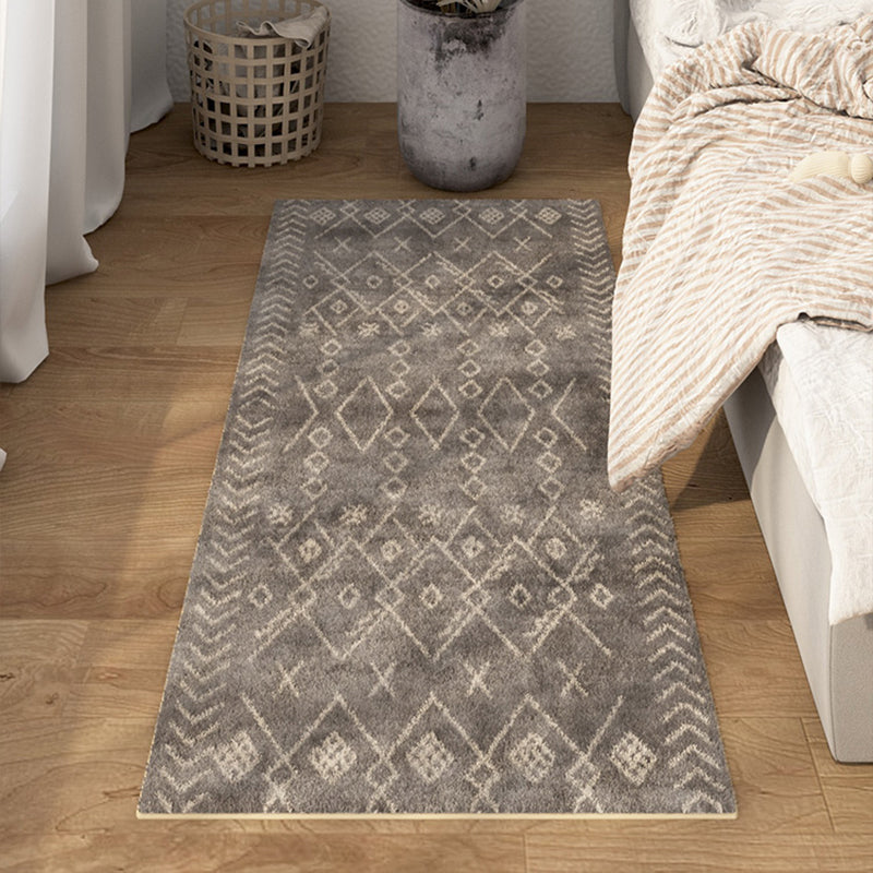 Multicolored Bedroom Rug Ethnic Geometric Rug Polypropylene Pet Friendly Washable Indoor Rug