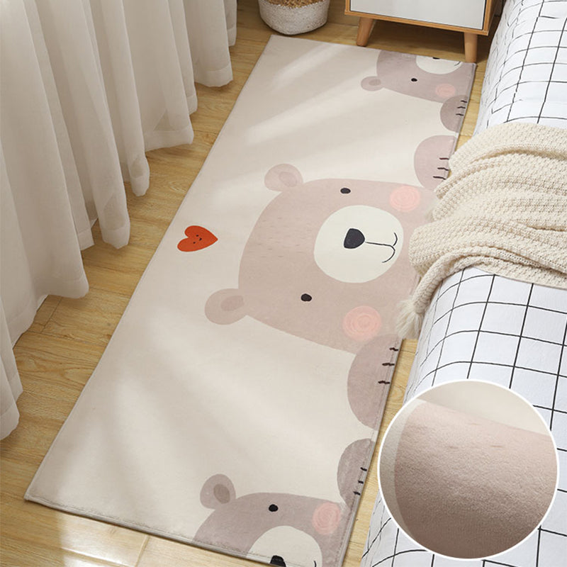 Simple Animal Print Rug Multicolored Cute Indoor Rug Synthetic Non-Slip Back Stain Resistant Rug for Room
