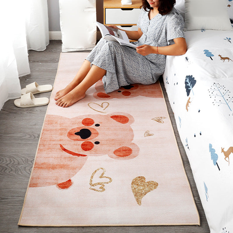 Beautiful children's room carpet Multicolored animal print area rug polypropylene non-slip backing easy-care carpet