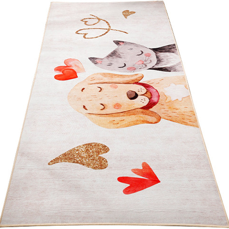 Beautiful children's room carpet Multicolored animal print area rug polypropylene non-slip backing easy-care carpet