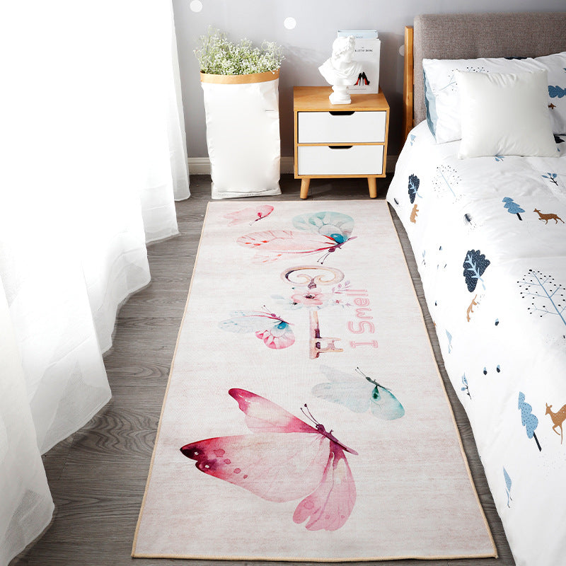 Beautiful children's room carpet Multicolored animal print area rug polypropylene non-slip backing easy-care carpet