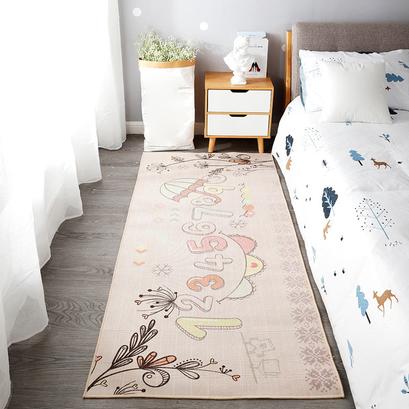 Beautiful children's room carpet Multicolored animal print area rug polypropylene non-slip backing easy-care carpet