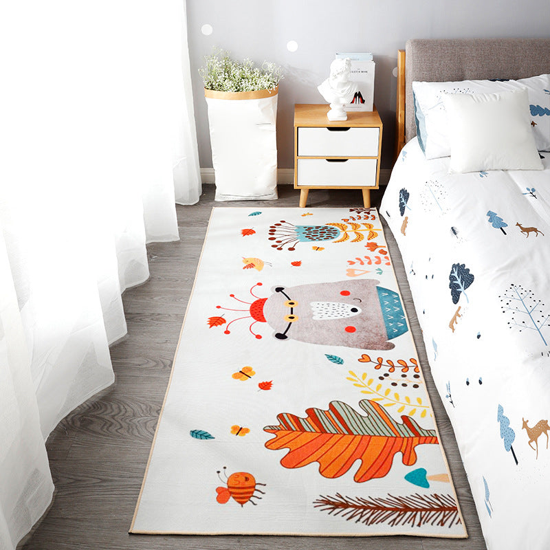 Beautiful children's room carpet Multicolored animal print area rug polypropylene non-slip backing easy-care carpet