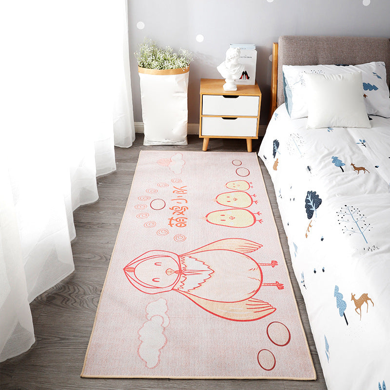 Beautiful children's room carpet Multicolored animal print area rug polypropylene non-slip backing easy-care carpet