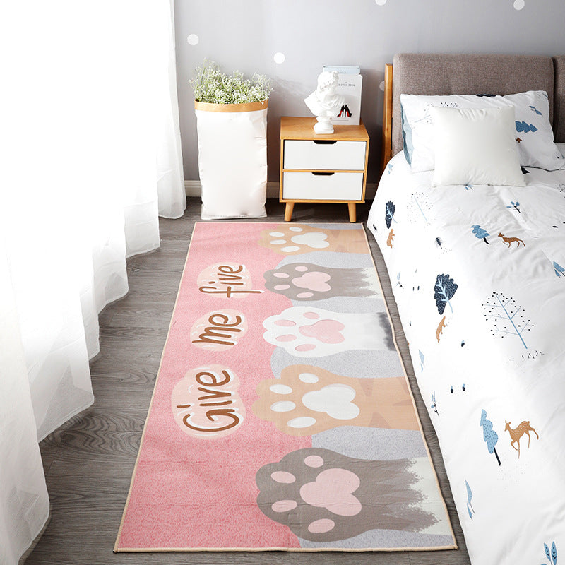 Beautiful children's room carpet Multicolored animal print area rug polypropylene non-slip backing easy-care carpet