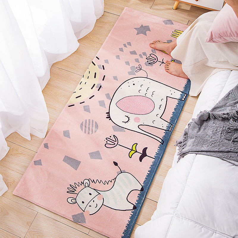 Modern children's room carpet Multicolor Cartoon pattern area rug Polyester non-slip stain-resistant rug