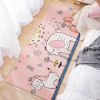 Modern children's room rug Multicolored cartoon pattern area rug polyester non-slip stain-resistant rug