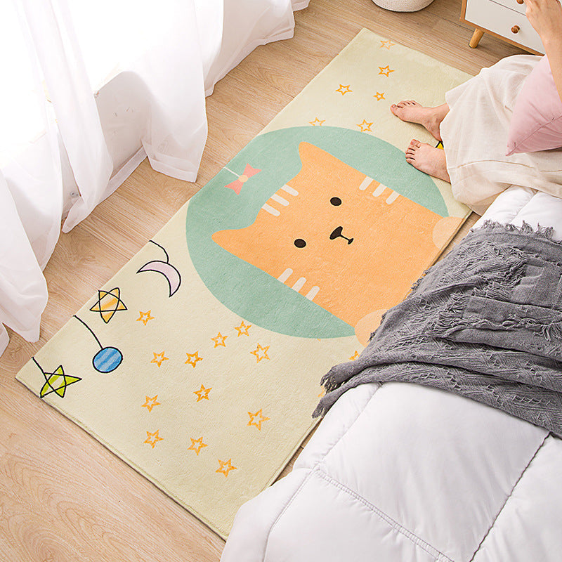Modern children's room rug Multicolored cartoon pattern area rug polyester non-slip stain-resistant rug