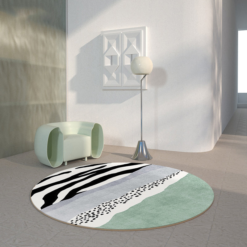Luxurious Living Room Carpet Multicolored Color Block Area Rug Polypropylene Non-Slip Pet-Friendly Rug