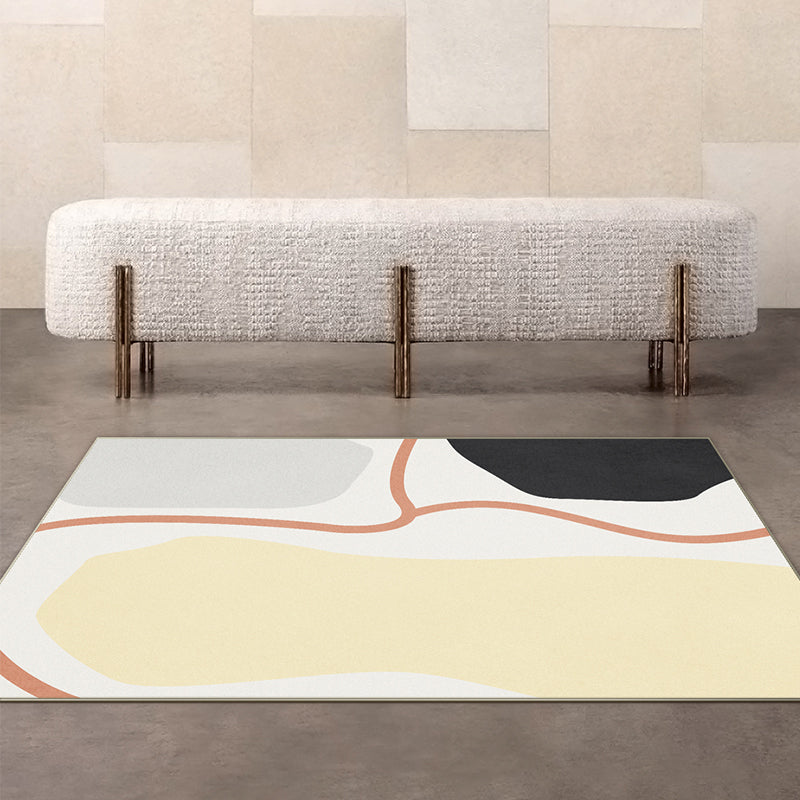 Southwest Living Room Rug Multicolored Color Block Rug Polypropylene Non-Slip Stain Resistant Rug