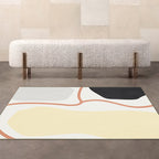 Southwest Living Room Rug Multicolored Color Block Rug Polypropylene Non-Slip Stain Resistant Rug