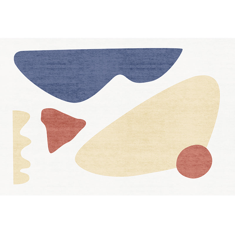 Southwest Living Room Rug Multicolored Color Block Rug Polypropylene Non-Slip Stain Resistant Rug